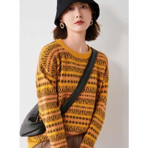 2021 woman winter 100% Cashmere sweaters knitted Pullovers jumper Warm Female O-neck blouse long sleeve clothing