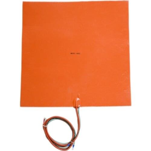 230V 1500W 500x500MM With 3M Adhesive and NTC 100K Thermistor Silicone Rubber Heated Pad Heater Bed For 3d Printer