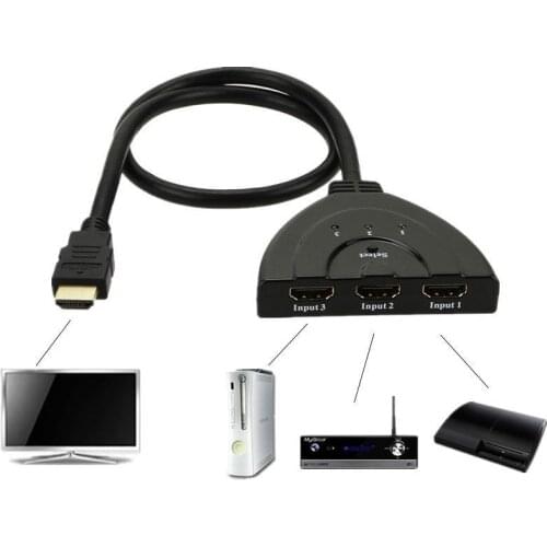 3 Port HDMI Female to 1 Male AUTO Switch Splitter Switcher Cable for DVD HDTV