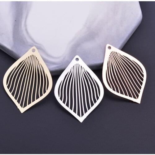 6pcs 28*38mm Filigree Charms Diy Jewelry Earring Rose Light Gold Color Thin Pendant DIY Jewelry Making