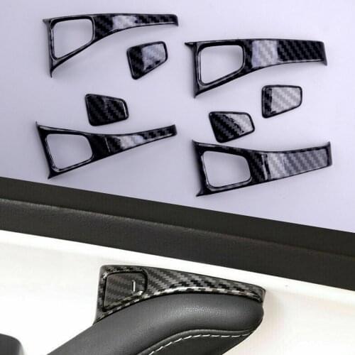 8Pcs/Set Car Door Lock Switch Button Protection Cover Trim ABS Black Fit For Tesla Model 3 2018 2019