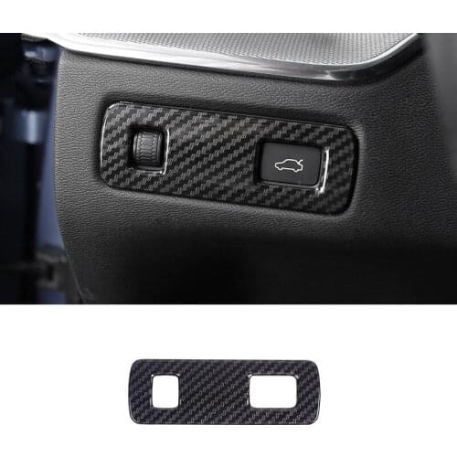 ABS Headlight Switch Button Panel Decoration Cover Trim For Volvo XC60 2018 Carbon Fiber Color Car Styling