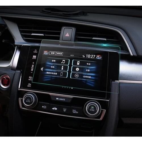 Car GPS Navigation Screen Tempered Steel Protective Film For Honda Civic 10th 2016 2017 2018 Control of LCD Screen Car Sticker