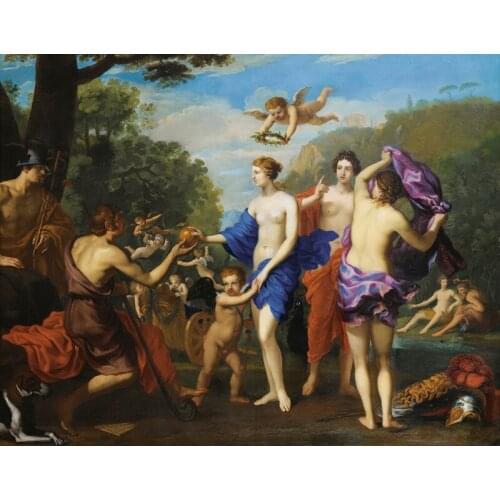 Free shipping classic religious figure baby angels anadem women canvas prints oil painting on canvas wall art decoration picture