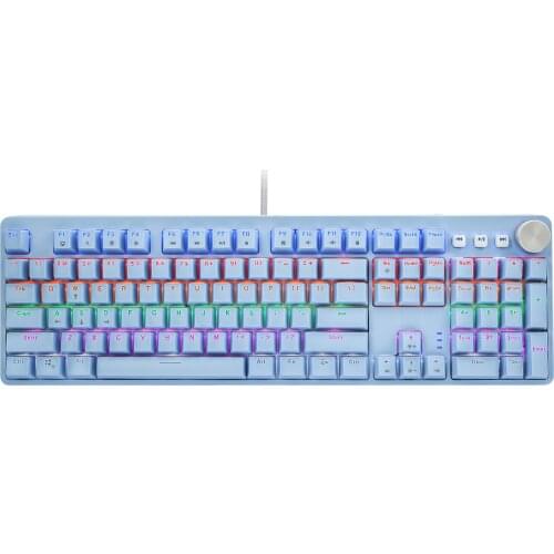 BT-855 Wired Mechanical Switch Keyboard , Rainbow Led Backlight Full Size Ergonomic Design for Gamer PC