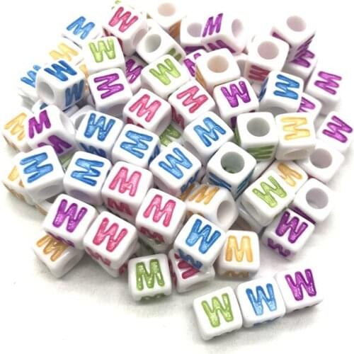 50pcs 7x7mm 26 Letter Beads Square Shape Alphabet Letter Beads Charms Bracelet Necklace For Jewelry Making Accessories #WWW