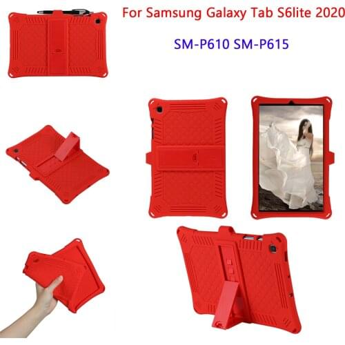Case For Samsung Galaxy Tab S6 Lite 10.4" P610 P615 Tablet Case Soft Silicon Shockproof Stand Tablet Cover For SM-P610/P615 Case