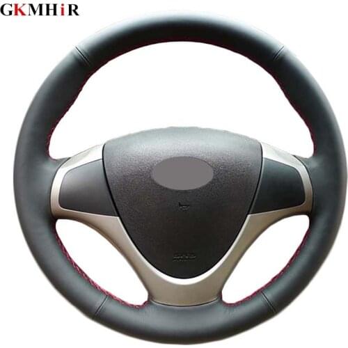 Black PU Artificial Leather Hand-stitched Car Steering Wheel Cover for Hyundai i30 2009
