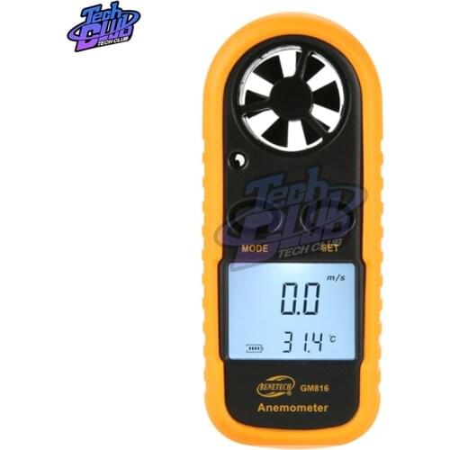 GM816 GM8908 Digital Anemometer 0-30m/s Wind Speed Meter -10 ~ 45C Temperature Tester Anemometro with LCD Backlight Display