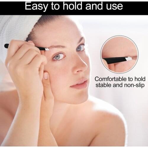 Eyebrow Tweezers 4-piece Set of Diagonal and Pointed Eyebrow Tweezers for Remove Eyebrow and Facial Hair Blackhead Care Tools