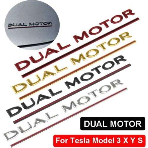 DUAL MOTOR For Tesla Model 3 X Y S 3D Letters Logo Nameplate Tailgate Rear Trunk Emblem Sticker ABS Decals Car Styling Model3