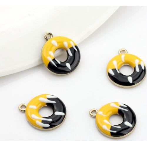 Zinc Alloy Enamel Charms Simulated Food Charms Ice Cream Donuts 6pcs/lot For DIY Fashion Jewelry Making Finding Accessories