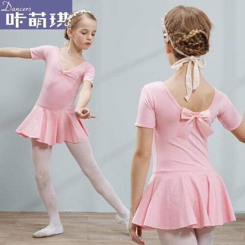 Cotton Gymnast Leotard Ballet Dancewear for Childern Bodysuit Leotard Girl Practice Standard Dancing Skirt Free Shipping C0004