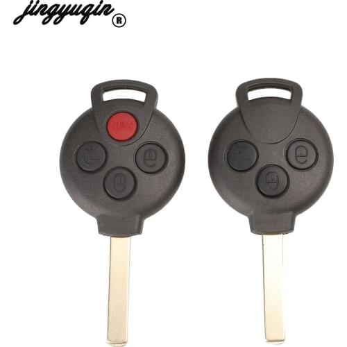 Jingyuqin 3 Button Remote Car Key Case Cover Shell For MERCEDES BENZ MB Smart Keyless Entry Fob replacement Housing Blank