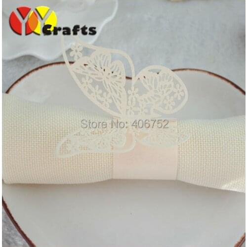 Handmade napkin rings laser cut paper napkin ring 100pieces/lot