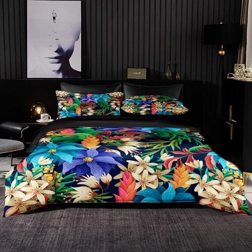 3D Printing Blooming Flowers Duvet Cover Set With Pillowcase,228x228 Quilt Cover,200x200 Blanket Cover,Single Double Bedding Set