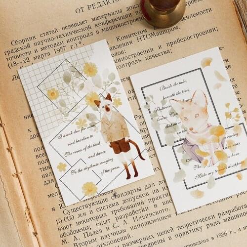 Multi-use 5.2*8cm 54pcs Mini Card Animal portraits design Scrapbooking party invitation cards Scrapbooking DIY