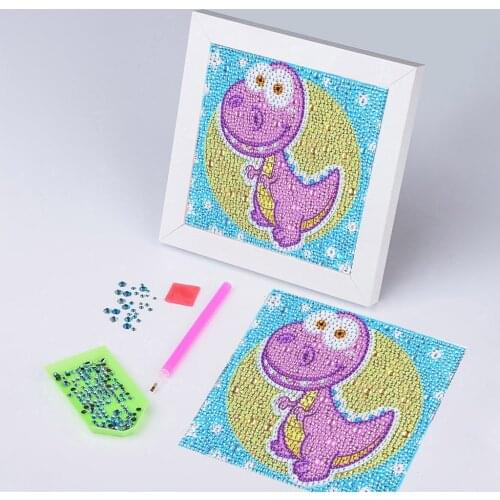 Cartoon Animal Diamond Painting Dinosaur Children Diamond Stickers Puzzle 5D Diamond Painting+Tools Kit Kids DIY Educational Toy