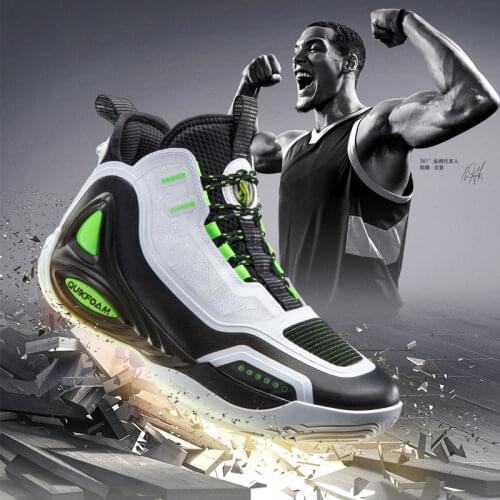 361 Degrees ×Aaron Gordon Mens Professional High-Top Anti-Slip Cushioning Basketball Shoes Mesh Sports Sneakers W572041109-1