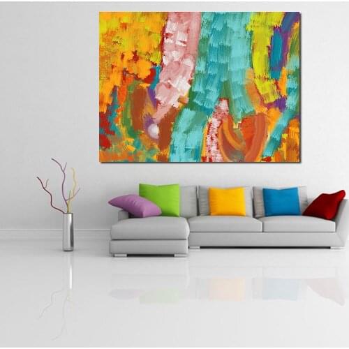 JQHYART Wall Pictures on Canvas Wall Art Colorful Oil Painting Wall Pictures for Living Room Posters Prints Home Decor No Frame
