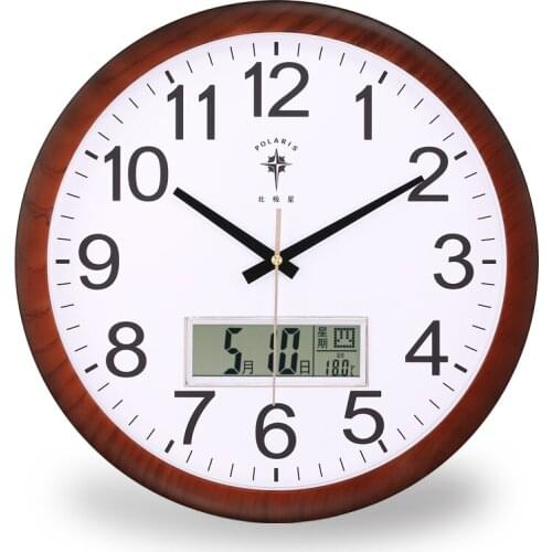 Calendar Clock Wall Quartz Metal Vintage Round Glowing Wall Clock Modern Design for Kids Rooms Wand Klok Home Decor WF50WC
