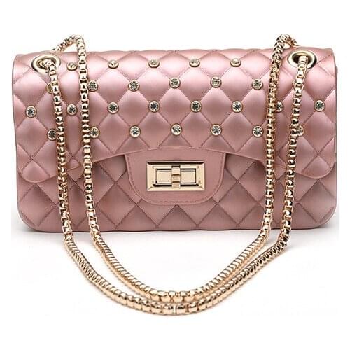 2021 New Women Summer Candy Colored Luxury Bag PVC Silicone Jelly Shoulder Messenger Bag Chains Girl Crossbody Bags Sac A Main