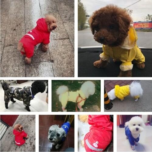 Og Raincoat Puppy Rain Coat with Hood Reflective Waterproof Dog Clothes Soft Breathable Pet Cat Small Dog Rainwear XS - 2XL