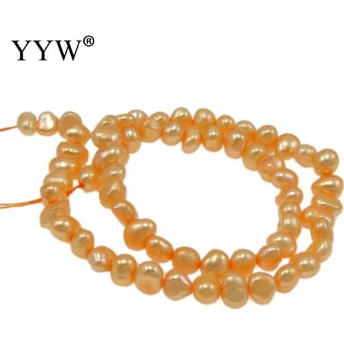 Wholesale 5-6mm Baroque Freshwater Pearl Beads Yellow Jewelry Pearl Beads For Diy Handmade Necklace Bracelet Loose Pearls 0.8mm