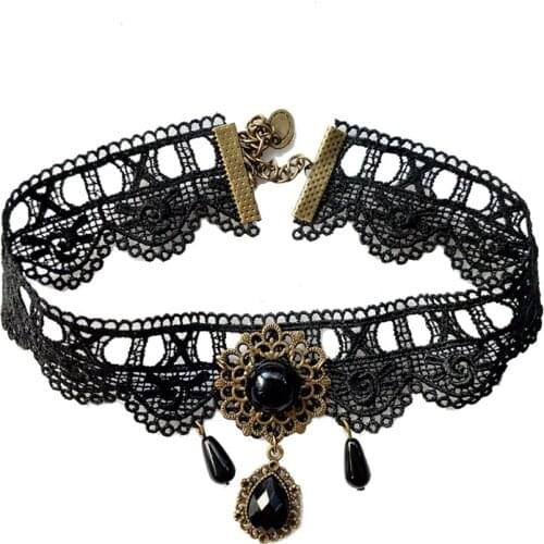 YiYaoFa Handmade Lace Choker Necklace for Women Accessories False Collar Multi Layer Necklace Lady Gothic Party Jewelry GN-153