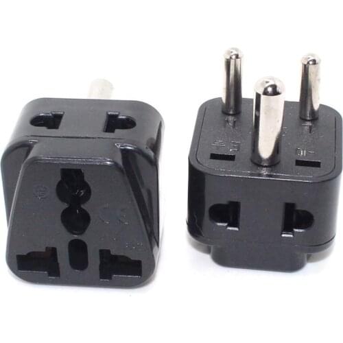 1 to 2 South Africa ZA India IN Plug Adapter Universal Converter Travel Power Plug 3 pins round AC adaptor Plug Type D