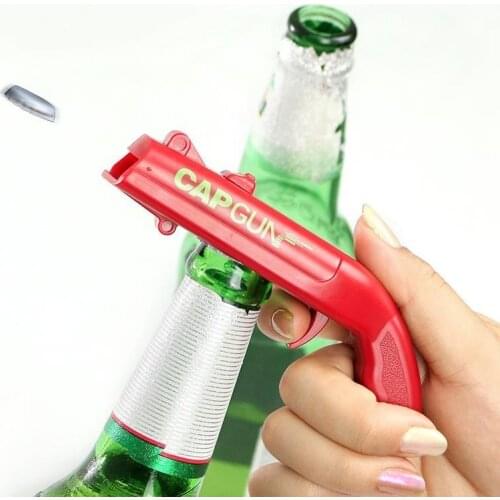 Bottle Cap Gun Beer Bottle Cap Launcher Gun Beer Bottles Flying Launcher Home Party Opener Bar Tool Beverage Wine Game Gadgets