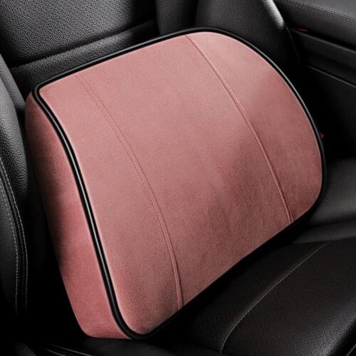 Suede Fabric Car Seat Back Waist Pillow Maybach Design S Class Lumbar Support Rest Pillow for Car Seat Office Chairs