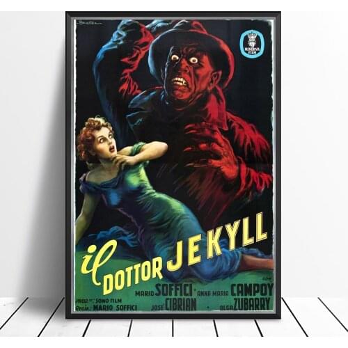 Il dottor Jekyll e Mr. Hyde (1920) Poster Black-and-White Film Wall Decor Print Art Gift