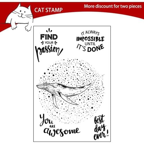 Whale Transparent Clear Stamps For Scrapbooking Card Making Photo Album Silicone Stamp DIY Decorative Crafts