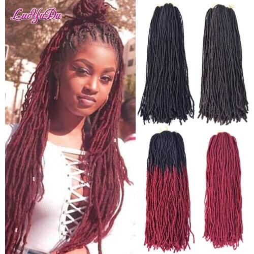 Sister Locks Dreadlocks Hair Extensions Crochet Braid LUOYUDU Hook Braids Crochet Hair Synthetic Braiding Hair For Women Bug Red