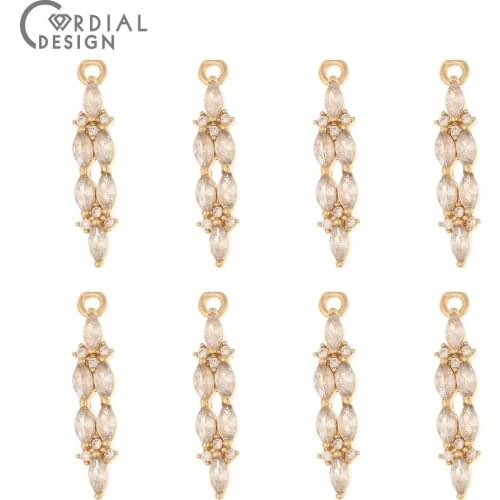 Cordial Design 50Pcs 4*26MM CZ Charms/Earrings Accessories/Jewelry Findings & Components/Necklace Making/Hand Made/DIY Pendant