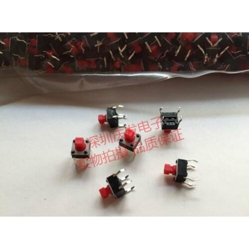 Quality Taiwan Tact switch 6*6*7.3 Line 4 feet Square head Micro move Copper feet High quality horizontal