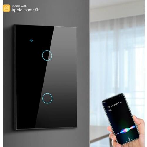 Homekit Siri App Control Smart WiFi light Switch 110V-220V US Smart Home House Wall Touch Sensor Switch Work With Apple Home kit