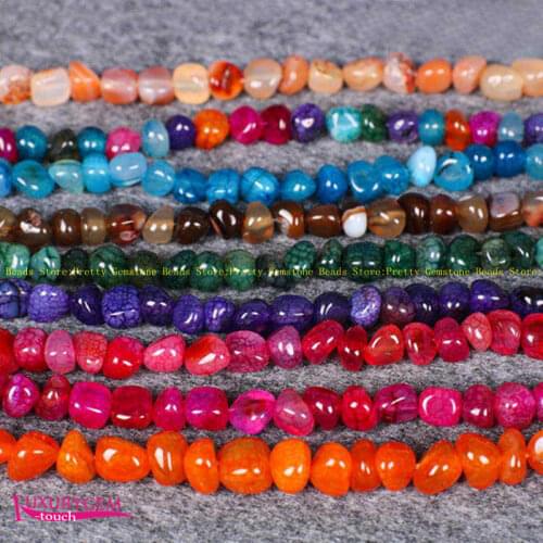High Quality 8-10mm Smooth Cracked Irregular Shape Natural Agates Stone DIY Gems Beads Jewelry Making wj453