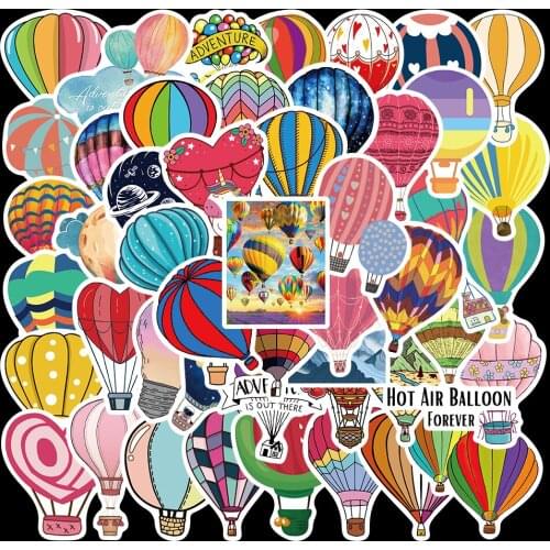 10/50Pcs Cartoon Hot Air Balloon Colorful Stickers For Graffiti Luggage Cars Aesthetic Skateboard Children Toys Decal Stickers
