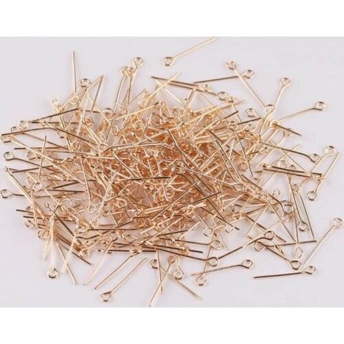 20g diy jewelry accessories metal beaded material KC gold 9 word needle beaded earring pendant