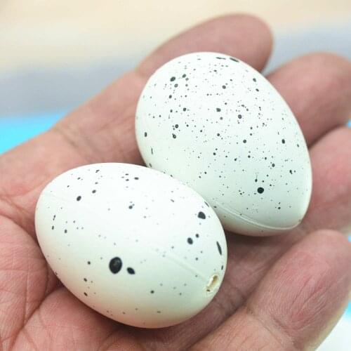 6PCS White Plastic 3D Easter Party Decoration Eggs,Dollhouse Simulation Eggs,Easter Day Egg Decorating Pendants-28X39mm