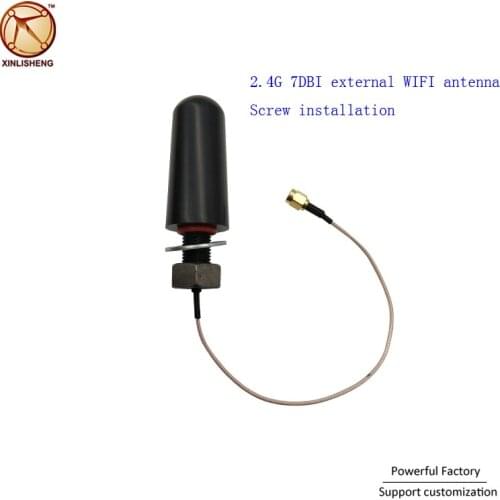 Long distance 2.4G 7dbi outdoor waterproof cabinet antenna with RG178 full copper wire screw fixed antenna