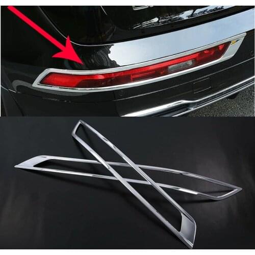 Car Styling Bright ABS Chrome Rear Tail Fog Light Lamp Frame Cover Trim 2PCS for Audi Q5 FY 2018 2019