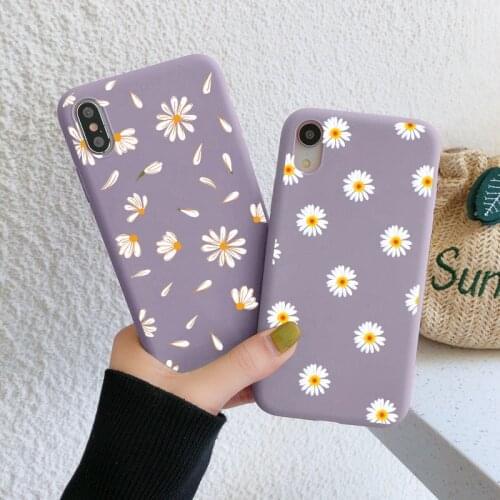 Flower Case For Samsung Galaxy S21 S20 FE Note 20 Ultra S10 S10e S9 S8 S7 Edge Lite Pro J6 2018 Daisy Floral Soft TPU Cover Capa