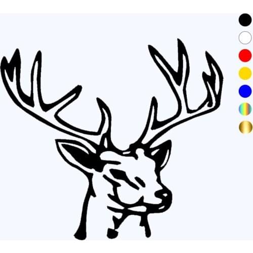 CK20895# Deer Head Antler Horn Buck Truck Country Vinyl Decal Car Sticker Waterproof Auto Decors