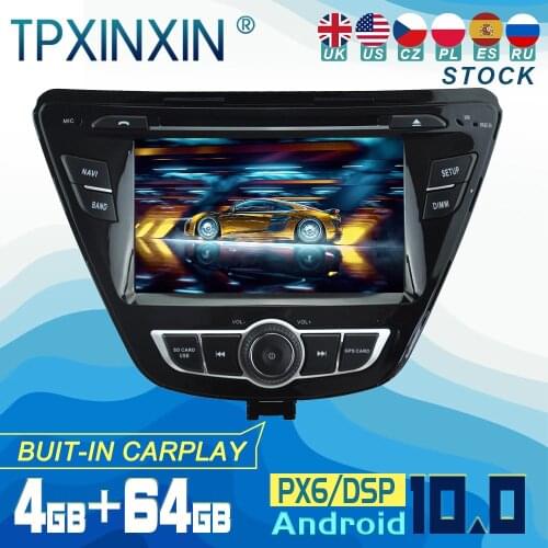 For Hyundai Elantra 2014 Android 10 Carplay Radio Player Car GPS Navigation Head Unit Car Stereo CD DVD WIFI DSP BT