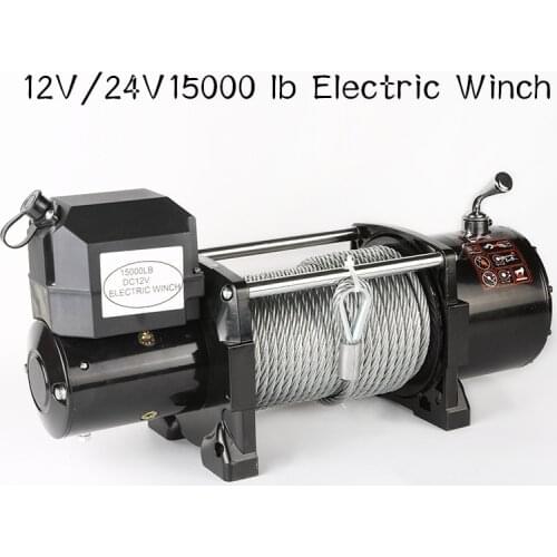 12/24V 15000LB electric winch portable electric winch wire rope electric winch truck-mounted crane electric winch
