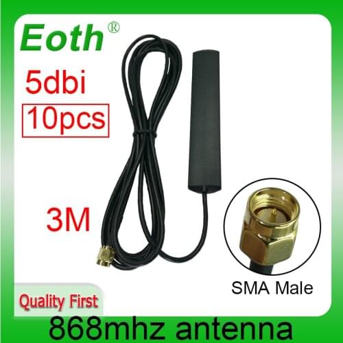 10pcs GSM Antenna 868mhz 915mhz Antena SMA Male connector 868 mhz 915mhz antenne antenna Aerial 3 meters Cable for gsm repeater