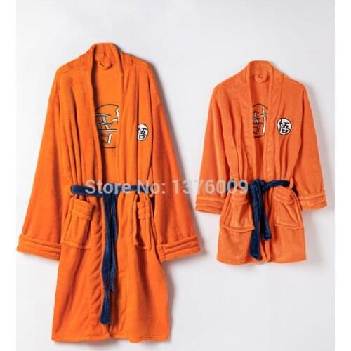Japan Anime DragonFlannel Man Bathrobe Women Kimono Kids Cosplay Goku Bath Robe Soft Anime Costume Dressing Gown